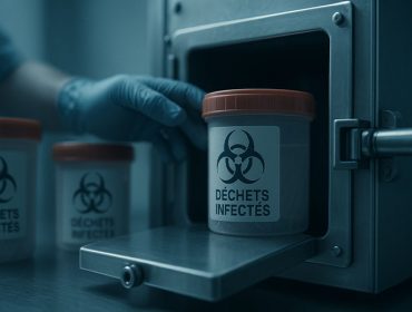 Manipulation sécurisée de déchets infectés dans un laboratoire