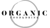 Logo Organic, cercle gris, texte noir